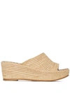 CARRIE FORBES KARIM 20 RAFFIA WEDGE SANDALS