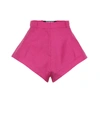 Jacquemus High Waist Wool Gabardine Shorts In Pink