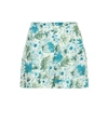 Cult Gaia Shadi Tropical-print Linen Shorts In Blue