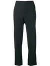 P.a.r.o.s.h Elasticated Straight Leg Trousers In Black