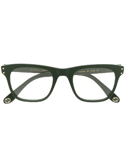 Gucci Eyewear Square Frame Glasses - 绿色 In Grün