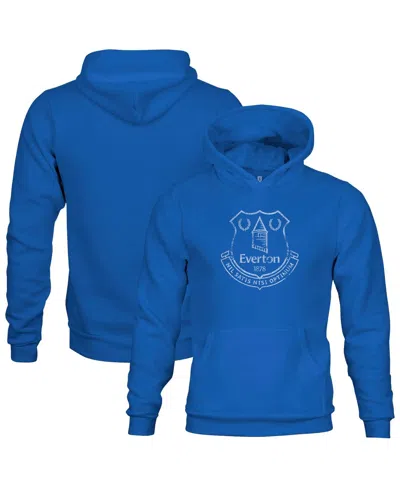 1863fc Kids' Big Boys And Girls Blue Everton Mono Badge Fleece Pullover Hoodie