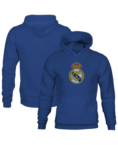 1863fc Kids' Big Boys And Girls Blue Real Madrid Color Badge Fleece Hoodie