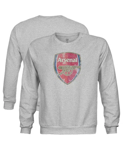 1863fc Kids' Big Boys And Girls Heather Gray Arsenal Color Badge Crewneck Sweatshirt