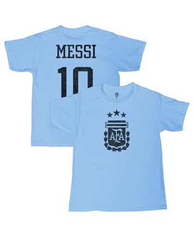 1863fc Kids' Big Boys And Girls Lionel Messi Light Blue Argentina National Team Name Number T-shirt