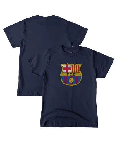 1863fc Kids' Big Boys And Girls Navy Barcelona Color Badge T-shirt In Blue