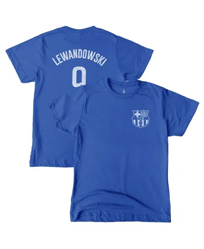 1863fc Kids' Big Boys And Girls Robert Lewandowski Blue Barcelona Player T-shirt