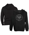 1863fc Men's Black Brentford Fc Mono Badge Fleece Pullover Hoodie Sweatshirt In Black