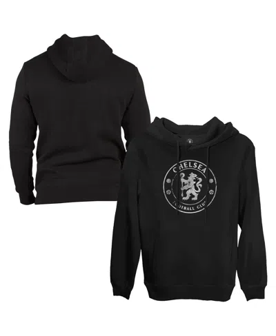 1863fc Men's Black Chelsea Monochrome Badge Fleece Pullover Hoodie