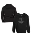 1863fc Men's Black Everton Monochrome Badge Fleece Pullover Hoodie In Black