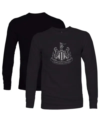 1863fc Men's Black Newcastle United Mono Badge Long Sleeve T-shirt