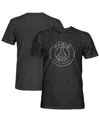 1863fc Men's Black Paris Saint-germain Mono Badge Vintage Tri-blend T-shirt In Black