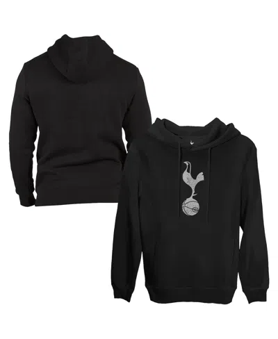 1863fc Men's Black Tottenham Hotspur Monochrome Badge Fleece Pullover Hoodie