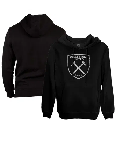 1863fc Men's Black West Ham United Color Badge Fleece Pullover Hoodie