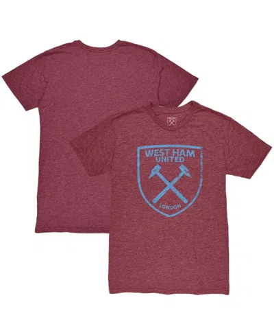 1863fc Men's Claret West Ham United Mono Crest Twisted Tri-blend Slub T-shirt In Red