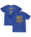 1863fc Men's Gavi Heather Royal Barcelona Player Name Number Twisted Tri-blend Slub T-shirt In Blue