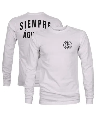 1863fc Men's Gray Club America Back Team Arch Long Sleeve T-shirt