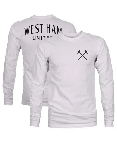 1863fc Men's Gray West Ham United Back Team Arch Long Sleeve T-shirt In White