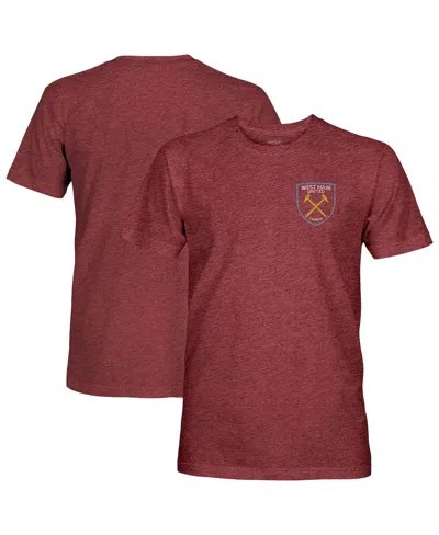 1863fc Men's Heather Claret West Ham United Left Color Badge Tri-blend T-shirt In Red