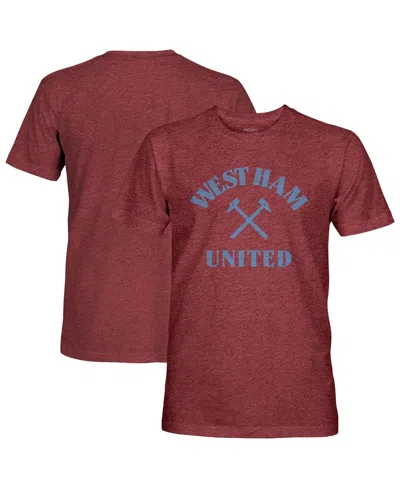 1863fc Men's Heather Claret West Ham United Team Arch Vintage Tri-blend T-shirt In Burgundy