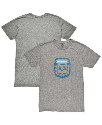 1863fc Men's Heather Gray Argentina National Team Retro Badge Tri-blend T-shirt