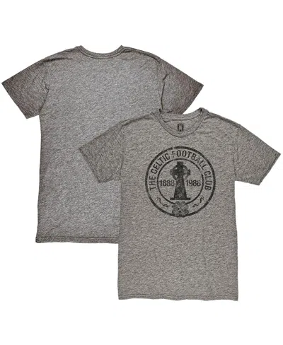 1863fc Men's Heather Gray Celtic Retro Crest Twisted Tri-blend Slub T-shirt