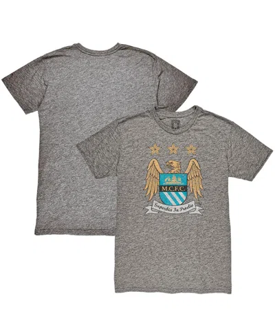 1863fc Men's Heather Gray Manchester City Retro Crest T-shirt