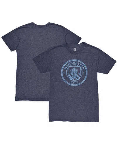 1863fc Men's Heather Navy Manchester City Color Crest Twisted Tri-blend T-shirt In Blue