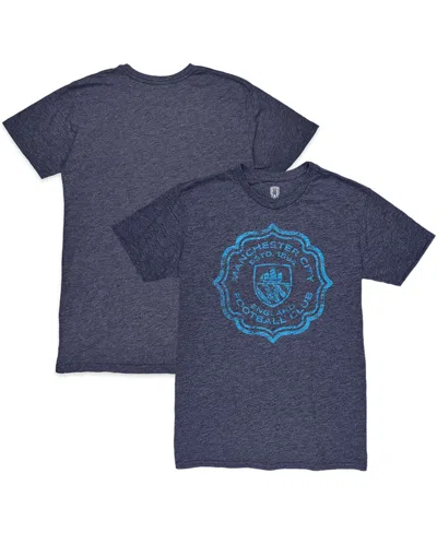1863fc Men's Heather Navy Manchester City Retro Flourish Twisted Tri-blend Slub T-shirt In Blue