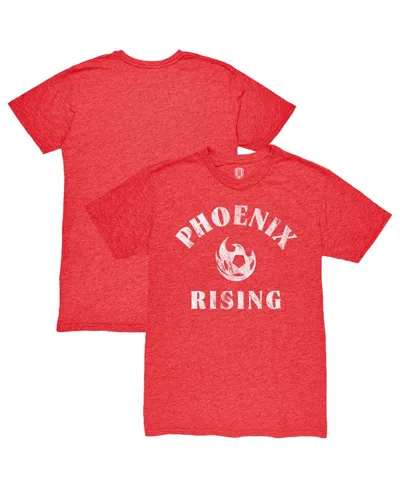 1863fc Men's Heather Red Phoenix Rising Fc Team Arch Vintage Tri-blend T-shirt
