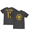 1863fc Men's Hwang Hee-chan Heather Black Wolverhampton Wanderers Player Name Number Twisted Tri-blend Slub In Black