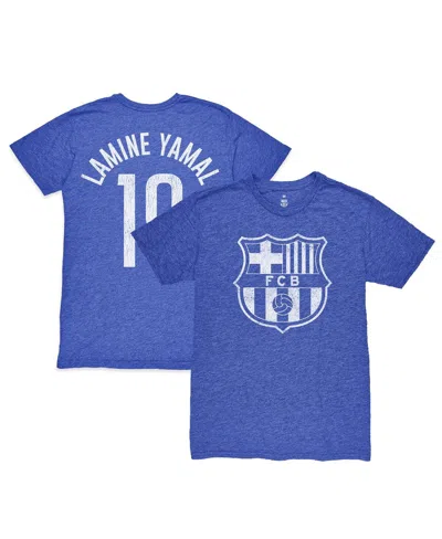1863fc Men's Lamine Yamal Heather Royal Barcelona Player Name Number Twisted Tri-blend Slub T-shirt In Blue