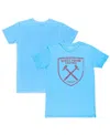 1863fc Men's Light Blue West Ham United Mono Crest Slub T-shirt In Blue