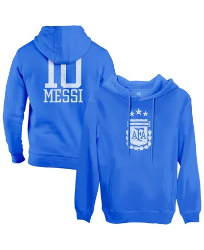 1863fc Men's Lionel Messi Blue Argentina National Team Player Fleece Pullover Hoodie