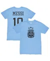 1863fc Men's Lionel Messi Light Blue Argentina National Team Player Retro Tri-blend T-shirt In Blue