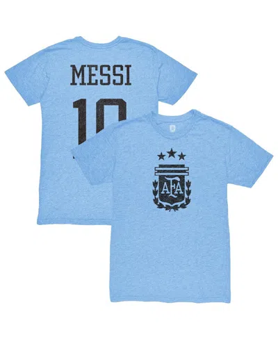 1863fc Men's Lionel Messi Light Blue Argentina National Team Player Retro Tri-blend T-shirt