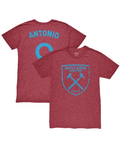 1863fc Men's Michail Antonio Claret West Ham United Player Name Number Twisted Tri-blend Slub T-shirt In Red