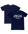 1863fc Men's Navy Como 1907 Landmark Slub T-shirt In Blue