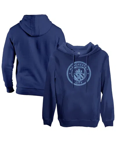 1863fc Men's Navy Manchester City Mono Badge Fleece Pullover Hoodie In Blue
