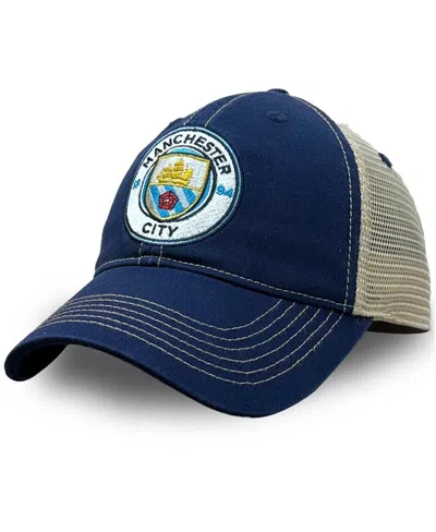 1863fc Men's Navy Manchester City Trucker Adjustable Hat In Blue