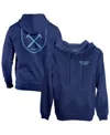 1863fc Men's Navy West Ham United Wordmark Fleece Pullover Hoodie In Blue