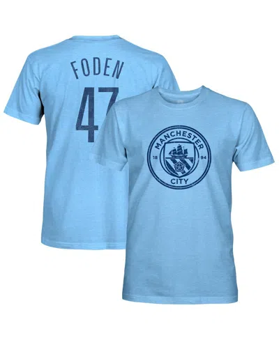 1863fc Men's Phil Foden Sky Blue Manchester City Player Name Number Twisted Tri-blend Slub T-shirt