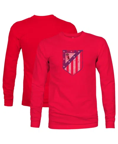 1863fc Men's Red Atletico De Madrid Color Badge Long Sleeve T-shirt In Multi