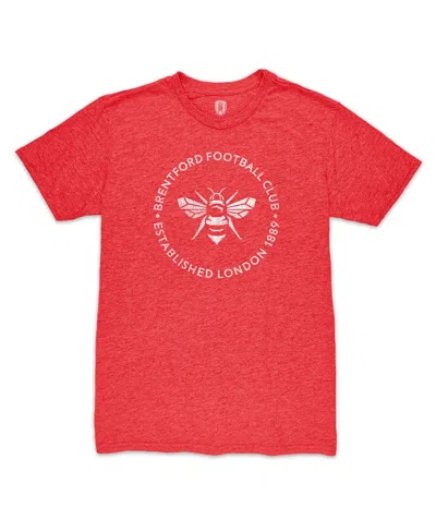 1863fc Men's Red Brentford Fc Roundabout Vintage Tri-blend T-shirt