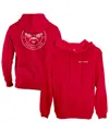 1863fc Men's Red Brentford Fc Wordmark Fleece Pullover Hoodie In Red