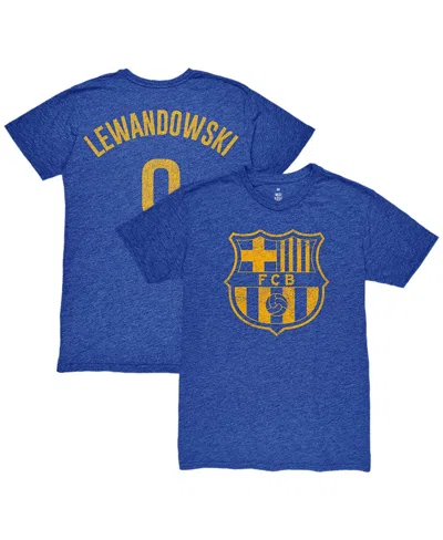 1863fc Kids' Men's Robert Lewandowski Heather Royal Barcelona Player Name Number Twisted Tri-blend Slub T-shirt In Blue