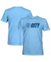 1863fc Men's Sky Blue Manchester City Mono Badge Lock-up Retro Tri-blend T-shirt In Blue