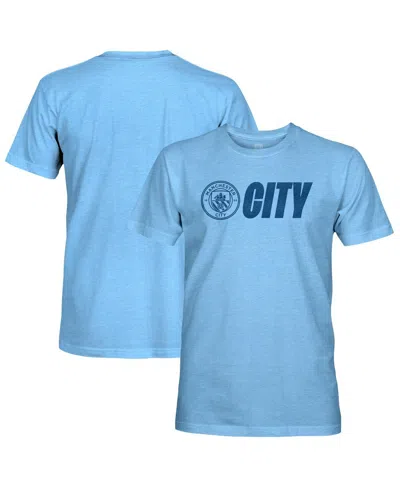 1863fc Men's Sky Blue Manchester City Mono Badge Lock-up Retro Tri-blend T-shirt