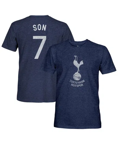 1863fc Men's Son Heung-min Heather Navy Tottenham Hotspur Player Name Number Twisted Tri-blend Slub T-shirt In Blue