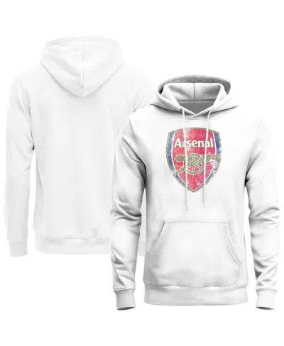 1863fc Men's White Arsenal Color Badge Fleece Hoodie